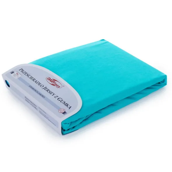 Prześcieradło Jersey z Gumką 011_D Turkusowy 60x120