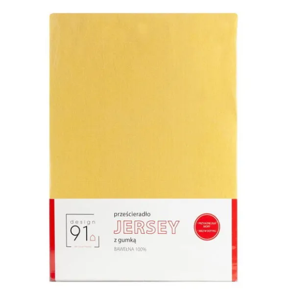 Prześcieradło z Gumką Jersey D91 140x200 w.30 Musztarda