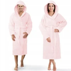 Szlafrok Bawełniany z Kapturem Unisex XXL Puder