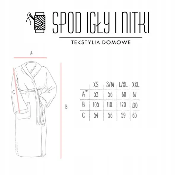 Szlafrok Bawełniany z Kapturem Unisex XS Grafit