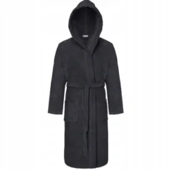 Szlafrok Bawełniany z Kapturem Unisex XS Grafit