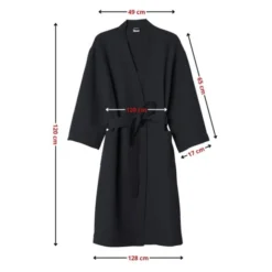 Szlafrok Gofer Bawełna Unisex Vizzy L 04 Czarny