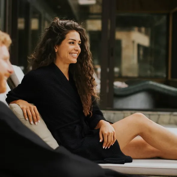 Szlafrok Gofer Bawełna Unisex Vizzy S 04 Czarny