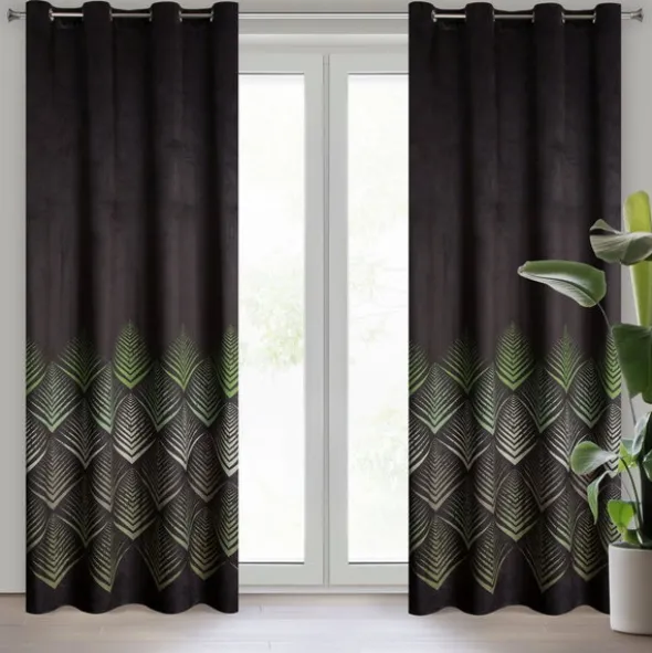 Zasłona Velvet Angelina 140 x 250 Przelotka Czarny