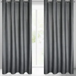 Zasłona Velvet Darcy 140 x 250 Przelotka Czarny