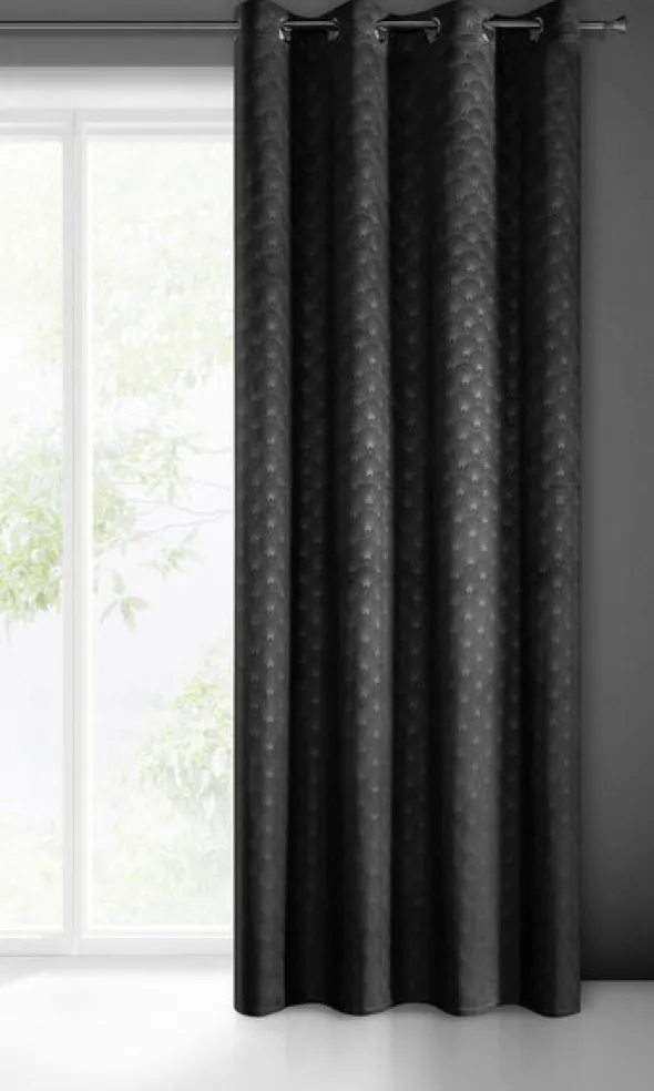 Zasłona Velvet Julia 140 x 250 Przelotka Czarny