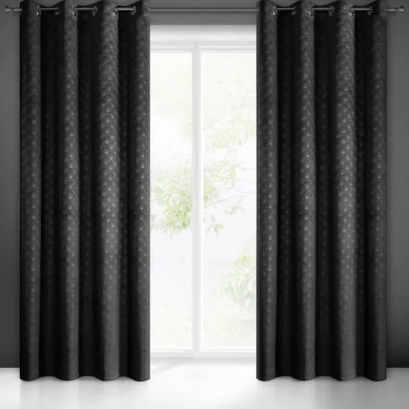 Zasłona Velvet Julia 140 x 250 Przelotka Czarny