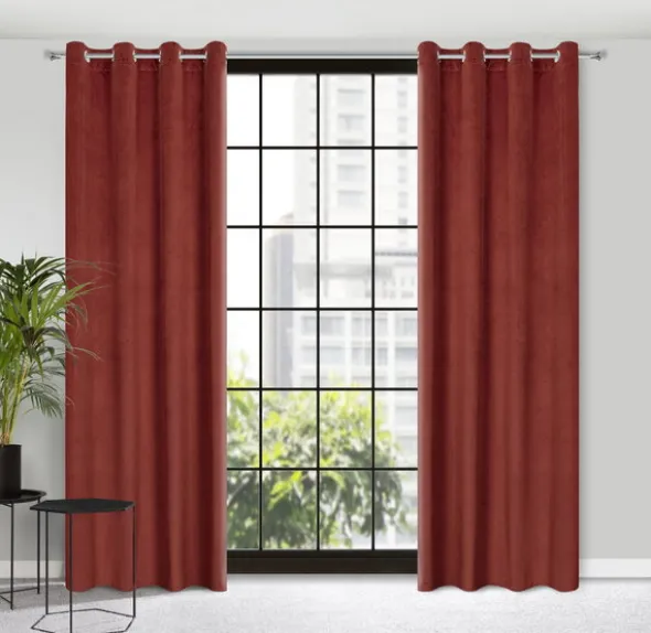 Zasłona Velvet Lili 140 x 250 Przelotka Mahoń