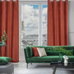 Zasłona Velvet Lili 140 x 250 Przelotka Mahoń