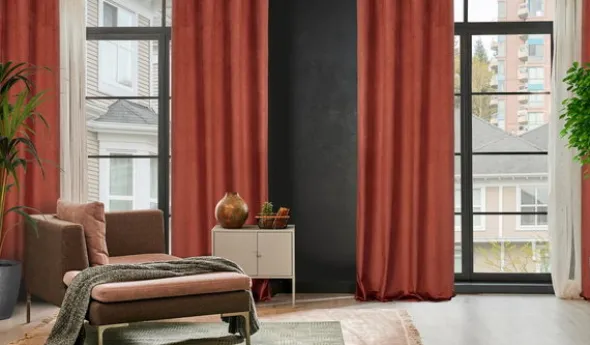 Zasłona Velvet Lili 140 x 250 Przelotka Mahoń