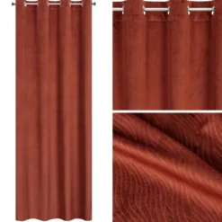 Zasłona Velvet Lili 140 x 250 Przelotka Mahoń