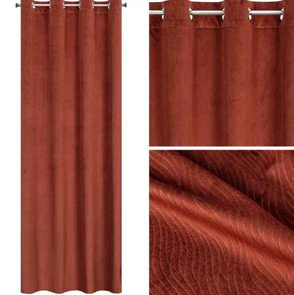Zasłona Velvet Lili 140 x 250 Przelotka Mahoń