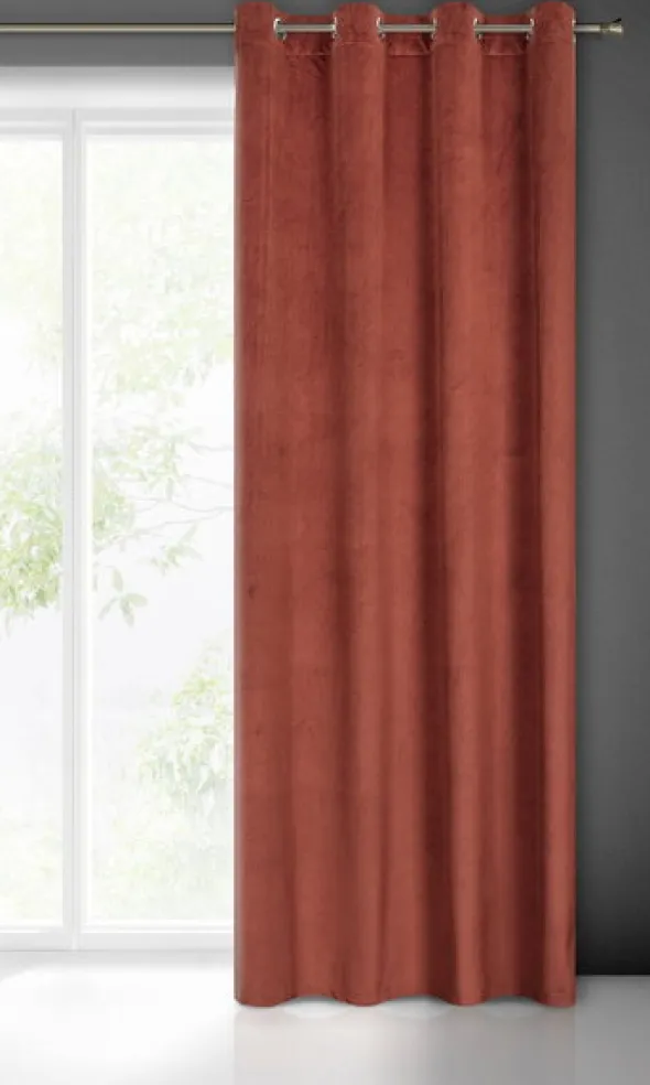 Zasłona Velvet Lili 140 x 250 Przelotka Mahoń