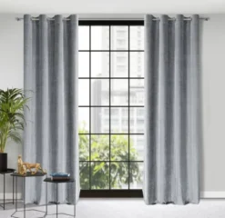Zasłona Velvet Lussi 140 x 250 Przelotka Stalowy