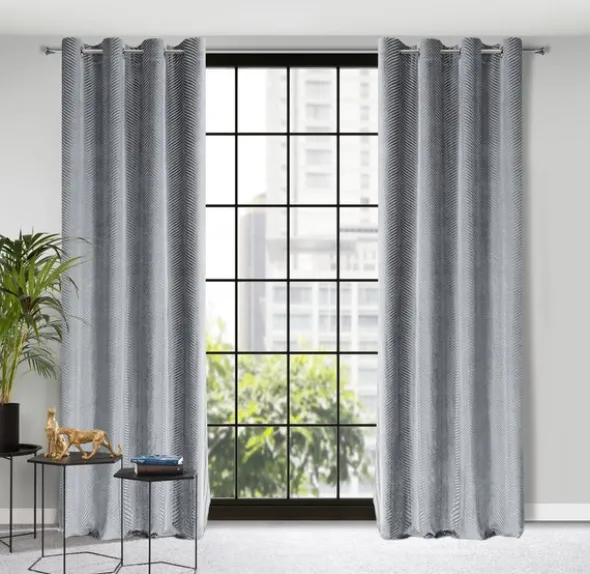 Zasłona Velvet Lussi 140 x 250 Przelotka Stalowy