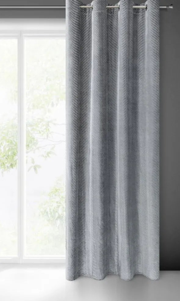 Zasłona Velvet Lussi 140 x 250 Przelotka Stalowy