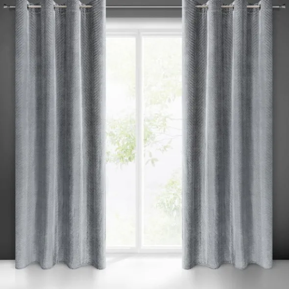 Zasłona Velvet Lussi 140 x 250 Przelotka Stalowy