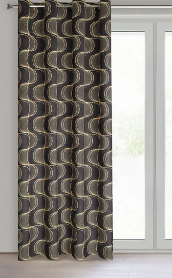 Zasłona Velvet Pola 140 x 250 Przelotka Czarny