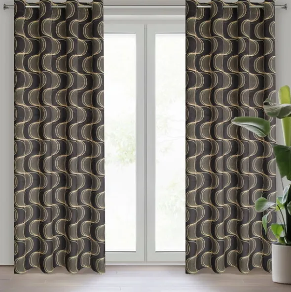Zasłona Velvet Pola 140 x 250 Przelotka Czarny