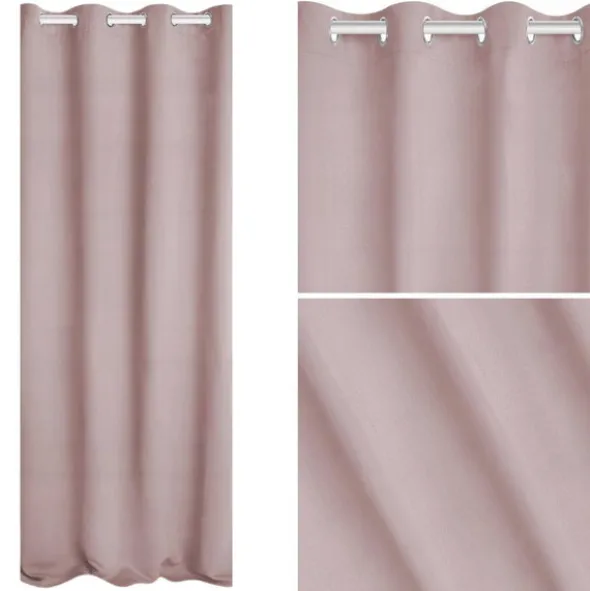 Zasłona 140 x 250 Blackout Przelotki Hold Pudrowy