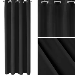 Zasłona 140 x 270 Dekoracyjna Blackout Logan Czarn