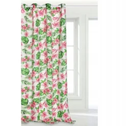 Zasłona 140 x 250 Dekoracyjna Monstera Biały
