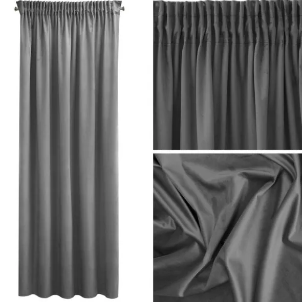 Zasłona 140 x 270 Dekoracyjna Pierre Cardin Sibel Stal