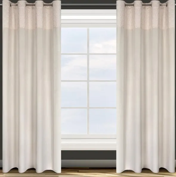Zasłona 140 x 250 Dekoracyjna Przelotki Agnes Krem