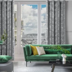 Zasłona 140 x 250 Dekoracyjna Przelotki Livia Stal