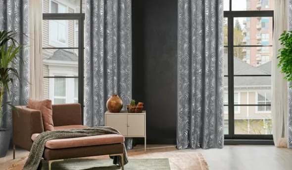 Zasłona 140 x 250 Dekoracyjna Przelotki Livia Stal