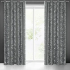 Zasłona 140 x 250 Dekoracyjna Przelotki Livia Stal