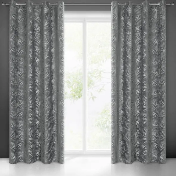 Zasłona 140 x 250 Dekoracyjna Przelotki Livia Stal