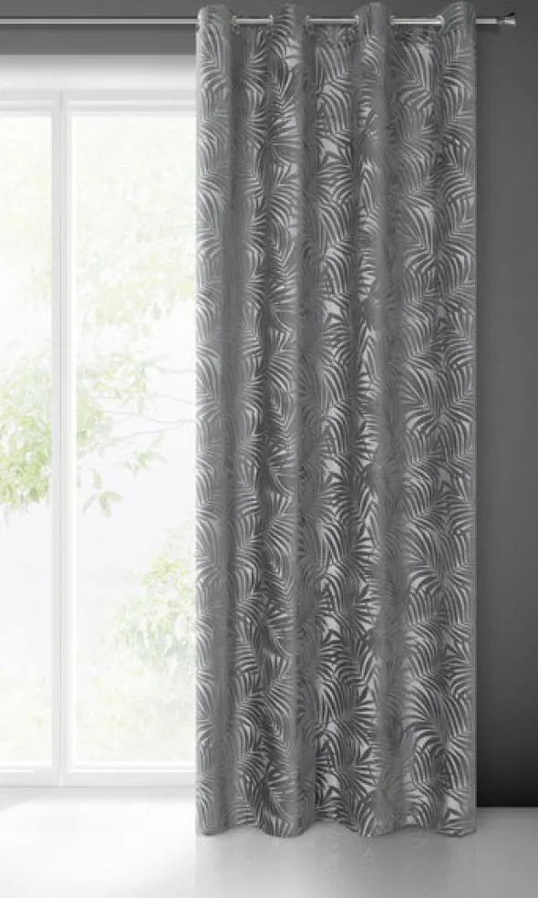 Zasłona 140 x 250 Dekoracyjna Przelotki Livia Stal