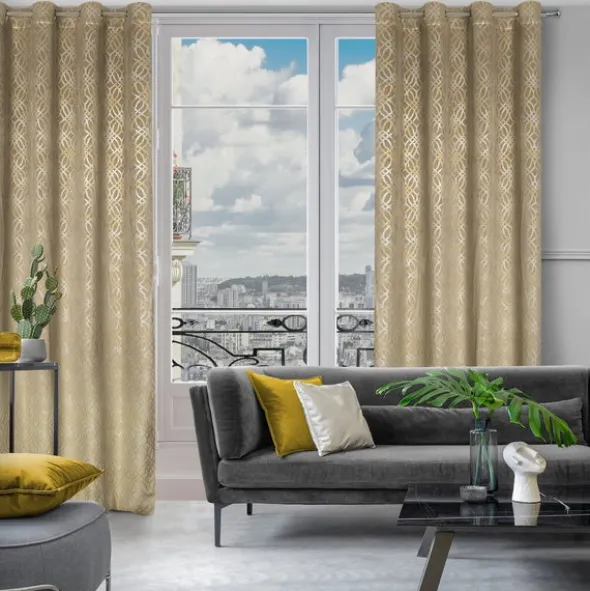 Zasłona 140 x 250 Dekoracyjna Velvet Areta Beżowy