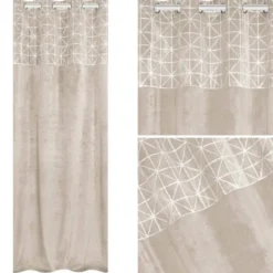 Zasłona 140 x 250 Dekoracyjna Velvet Glossy Beż
