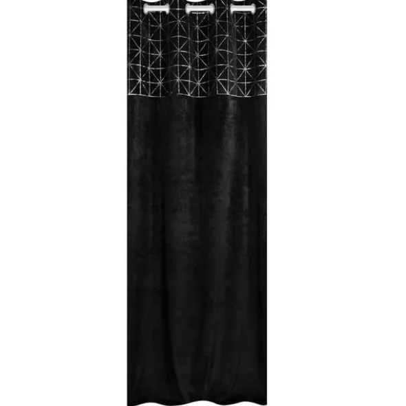 Zasłona 140 x 250 Dekoracyjna Velvet Glossy Czarny