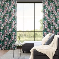 Zasłona 140 x 270 Dekoracyjna Velvet Palmera Ziel