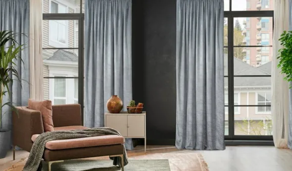 Zasłona 140 x 270 Dekoracyjna Velvet Rivia Stalowy