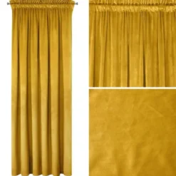 Zasłona 135 x 270 Dekoracyjna Velvet Rosa Musztard