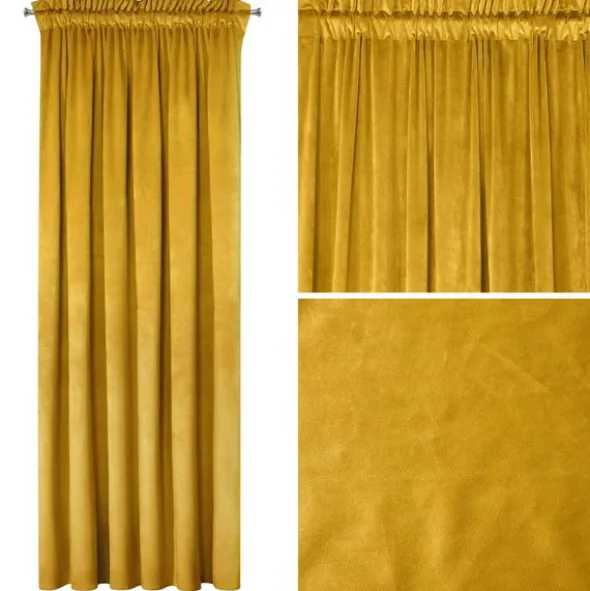 Zasłona 135 x 270 Dekoracyjna Velvet Rosa Musztard