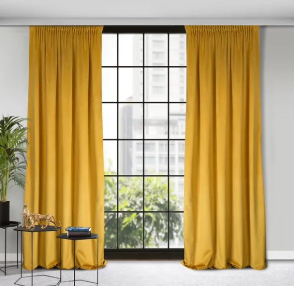Zasłona 135 x 270 Dekoracyjna Velvet Rosa Musztard