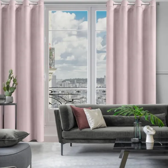 Zasłona 135 x 270 Dekoracyjna Velvet Rosa Puder
