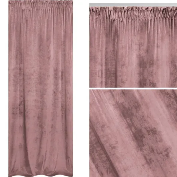 Zasłona 140 x 270 Dekoracyjna Velvet Soft Pudrowy