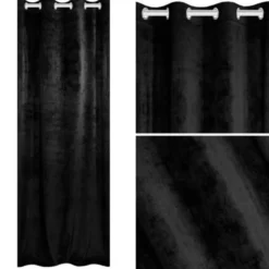 Zasłona 140 x 250 Dekoracyjna Velvet Soft Czarny