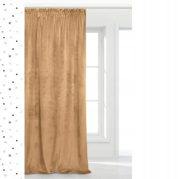 Zasłona 140 x 270 Dekoracyjna Velvet Soft Musztard
