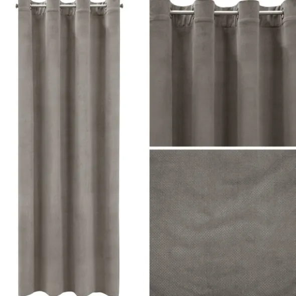 Zasłona 140 x 250 Dekoracyjna Welwet Milo Popiel