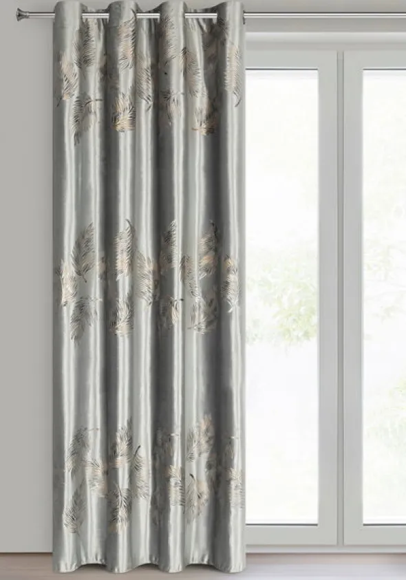 Zasłona 140 x 250 Welwet Przelotki Idalia Srebrny